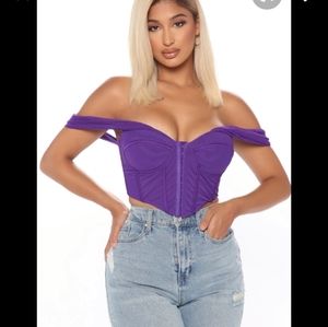 NWT FashionNova Mesh Corset Top Size M